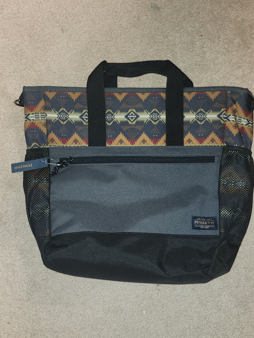 Pendleton Men's Aztec Pattern Grey & Black Tote Bag